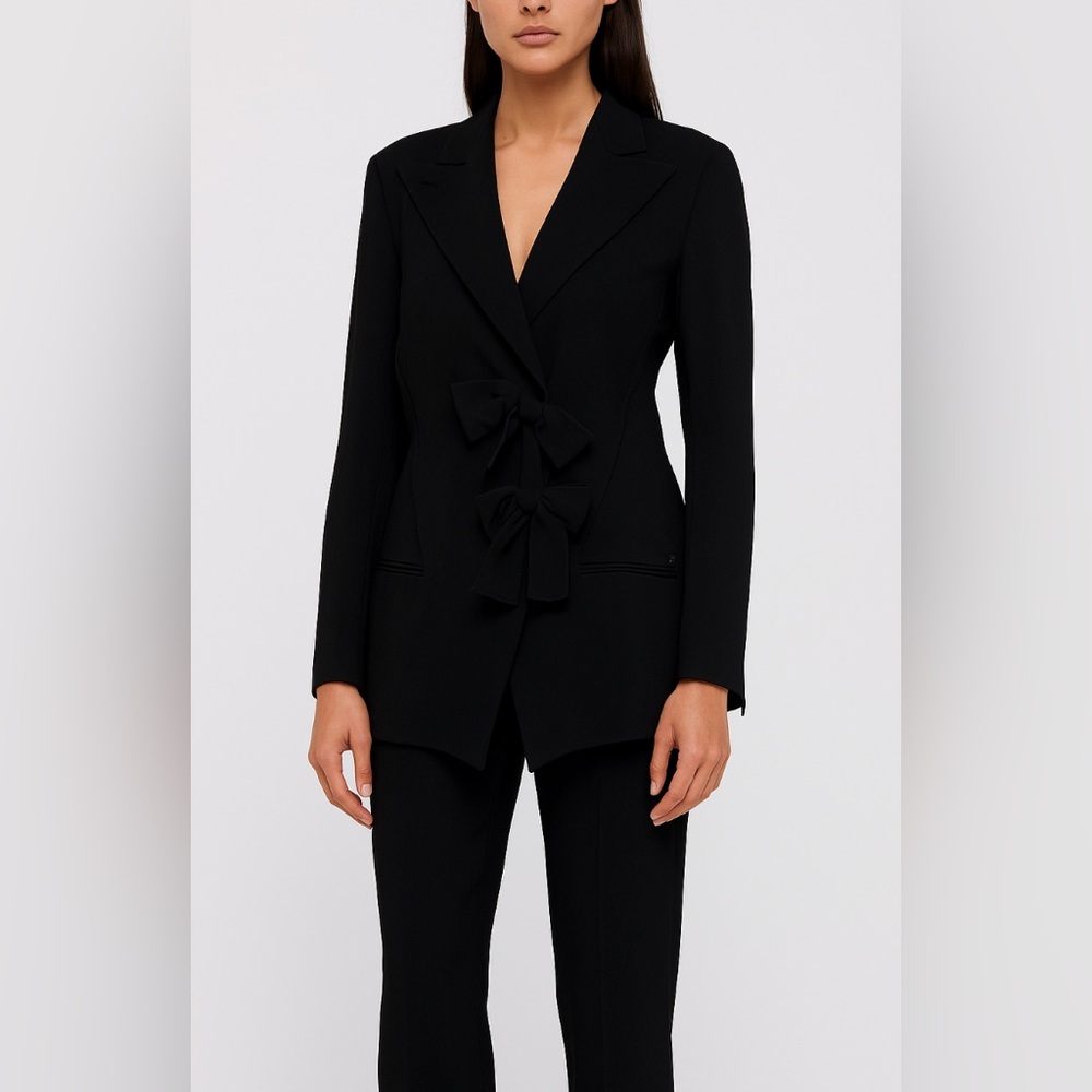 Designer Sonia Rykiel Black Blazer Suit Coat